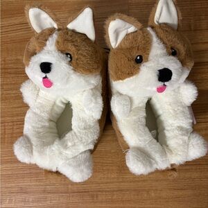 Cozy Corgi Plush Slippers